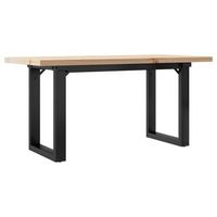 mesa de centro marco o madera maciza pino y acero 90x40x455 cm vidaxl