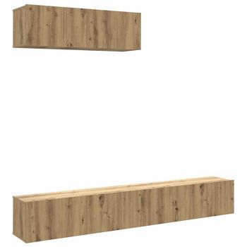 Muebles Tv De Pared 3 Uds Roble Artisan 100x30x30 Cm Vidaxl