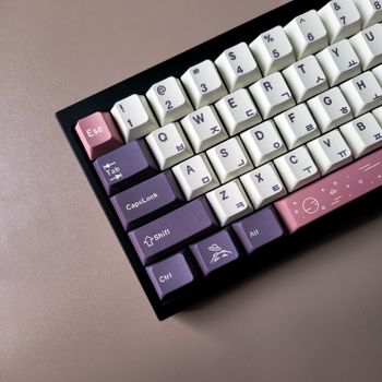 Teclas de cereza púrpura, tinte Sub alemán, coreano, español, árabe, francés, ruso, ISO ANSI, juego grande de teclas para teclado mecánico