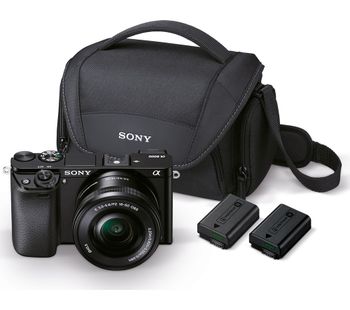 SONY a6000 Mirrorless Camera with 16-50 mm f/3.5-5.6 Lens & Bag - Black, Black