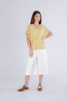 sueter de mujer con mangas cortas en hilo de lurex yellow