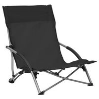 pack 2 uds sillon de playa sillas de playa plegables tela negras