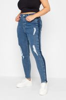vaqueros pitillo ava azules con rotos mujer curvy y tallas grandes yours