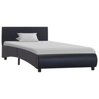 cama individual  estructura cama led sin colchon cuero sintetico negro 90x200 cm cfw85508