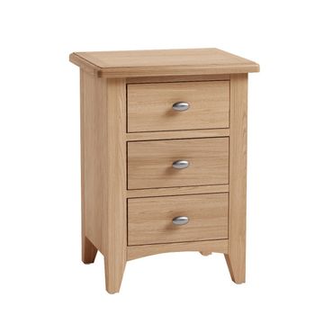 Skylar Light Oak 3 Drawer Bedside Table