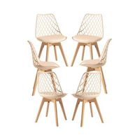 pack 6 sillas mima de polipropileno 824943 cm - crema