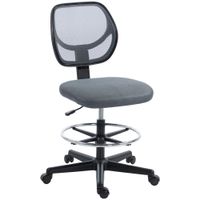 vinsetto silla de oficina ergonomica sillon de oficina con reposapies silla de dibujo en malla altura regulable gris oscuro   aosom espana