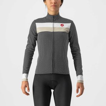Castelli Volare Long Sleeve Jersey - S - Black/White-Chalk