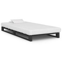 estructura cama palets sin colchon madera maciza gris 100x200cm vidaxl