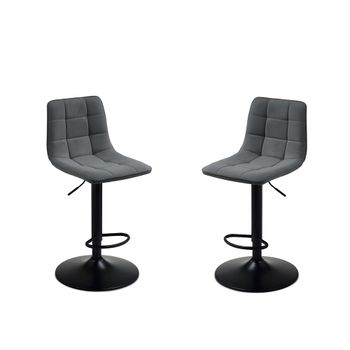 Lote de 2 taburetes efecto piel gris cm 45x45 91h