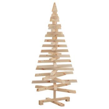 Árboles De Navidad Natural 120 Cm Madera Maciza De Pino