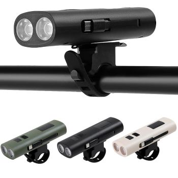 BIKIGHT 400LM 2000mAh Carga Tipo-C Faro para Bicicleta 3 Modos Luz Lateral COB Indicador de Nivel de Batería Impermeable