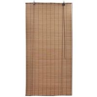 estor enrollable  cortina enrollable de bambu 2 unidades marron 120x220 cm