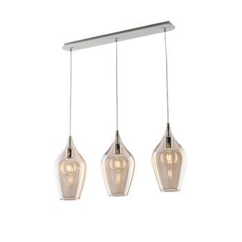 Riel De Hierro Ares Con Cristal Pyrex Ámbar 3 Luces L.75 X 10 Bl273-bin3-am