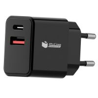 pccom essential cargador usb-c 20w  usb carga rapida 30 negro