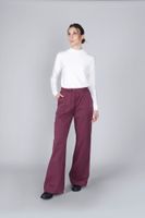 pantalones anchos de tencel tenidos en prenda burgundy