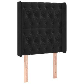 Cabecero Con Orejas De Terciopelo Negro 83x16x118/128 Cm Vidaxl