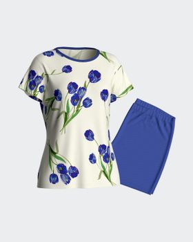 Pijama de mujer corto estampado floral en Modal