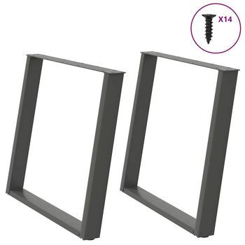 Patas Para Mesa De Comedor En Forma De U (2 Unidades), Antracita, 100 X (72-73) Cm, Acero Vidaxl