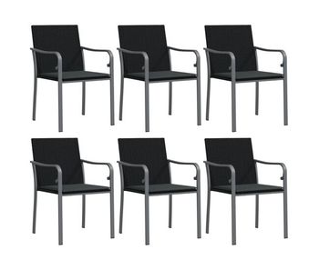 Vidaxl sillas jardín y cojines 6 uds ratán sintético negro 56x59x84 cm