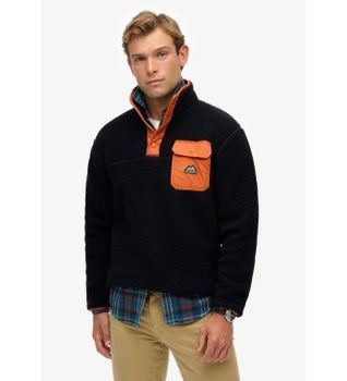 Superdry para hombre. M2014283A Fuji Fleece Half Zip (S), Casual, Algodón, Marino
