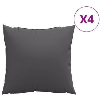 Cojines De Sofá 4 Unidades Tela Gris Antracita 60x60 Cm Vidaxl
