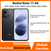 version global del redmi note 17 4g con snapdragon 6s 4g gen 2 bateria de 7700 mah tipica carga de 45 w y pantalla amoled de 699 a 120 hz telefono movil xiaomi