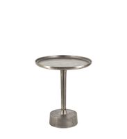 mesa auxiliar aluminio plateado d 46 cm