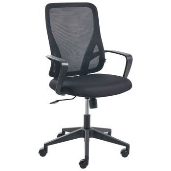 Silla De Oficina De Escritorio Giratoria Ajustable En Altura Tapicería De Malla Negro Luma