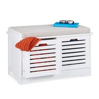 banco con almacenamiento blanco 100 cm