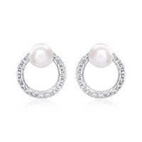 pendientes circulares de plata 925 con perlas de circonita