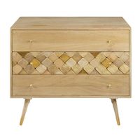 comoda de 3 cajones de mango macizo de 95 cm