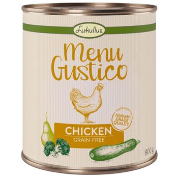Lukullus Menu Gustico Saver Pack 24 x 800g - Chicken with Broccoli, Courgette & Pear