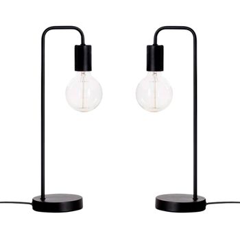 Set de 2 lámparas de mesa negro Ø13x45 cm