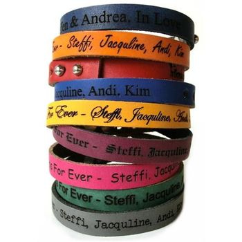 Pulsera niños de cuero auténtico con grabado láser incluido
