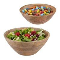 juego de 2 ensaladeras de madera de mango natural
