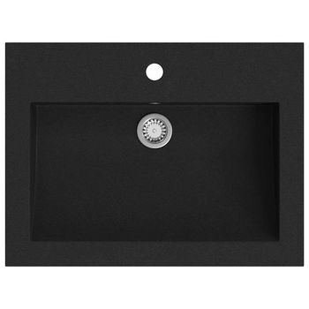 Lavabo De Baño Moderno | Lavabo De Granito Negro 600x450x120 Mm