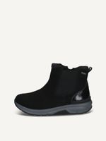 caprice chelsea boot black made of leather and synthetic without heel size 36