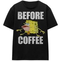 spongebob squarepants tops y camisetas before coffee meme para mujer