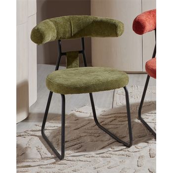 Silla Kirk Chenilla Gruesa Verde 58x58x76 Cms