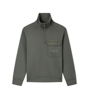 ax armani exchange para hombre xm002062af10818u8097 sudadera con media cremallera gris verdoso m casual verde algodon manga larga