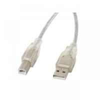 lanberg cable usb-a 20 a usb-b machomacho con ferrita 18m transparente