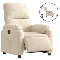 sillon de salon  silla  sillon reclinable electrico tela de microfibra beige