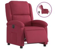 vidaxl sillon reclinable electrico de terciopelo rojo tinto