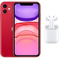 apple iphone 11  airpods with charging case 2nd generation bundle - 256 gb red red