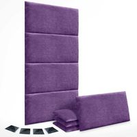 dhome juego de 8 paneles tapizados de tela autoadhesivos para pared acusticos absorbentes proteccion impactos cabeceros lila 60x50cm x8