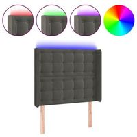 cabecero accesorio para dormir dormitorio mueble led 103 x 16 x 118128 cm tela terciopelo gris oscuro tdl0201176