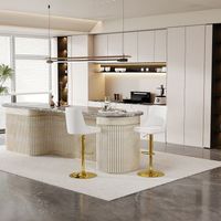 sweiko taburete de bar bar stool conjunto 2 ajustable altura giratorio 360 respaldo pu cuero blanco puntillado