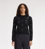 fred perry para mujer sk3101 jersey polka dot negro 40 casual lana