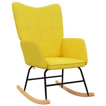 Silla Mecedora De Tela Amarillo Mostaza Vidaxl